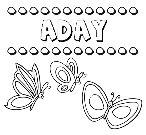 Desenho do nome Aday para imprimir e pintar. Imagens de nomes