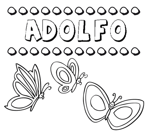 Desenho do nome Adolfo para imprimir e pintar. Imagens de nomes