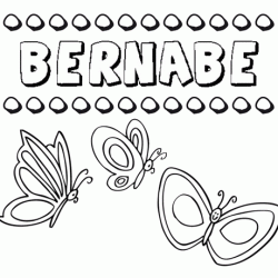 Desenho do nome Bernabé para imprimir e pintar. Imagens de nomes
