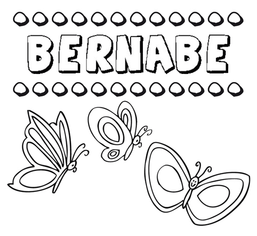 Desenho do nome Bernabé para imprimir e pintar. Imagens de nomes