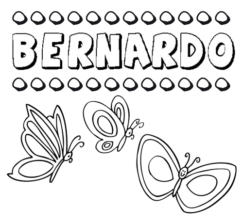 Desenho do nome Bernardo para imprimir e pintar. Imagens de nomes