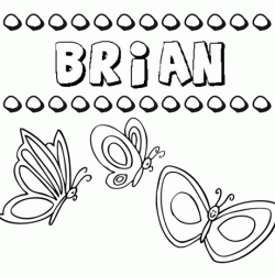 Desenho do nome Brian para imprimir e pintar. Imagens de nomes