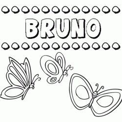 Desenho do nome Bruno para imprimir e pintar. Imagens de nomes
