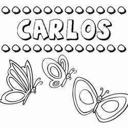 Desenho do nome Carlos para imprimir e pintar. Imagens de nomes