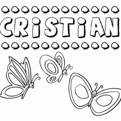 Desenho do nome Cristián para imprimir e pintar. Imagens de nomes