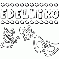 Desenho do nome Edelmiro para imprimir e pintar. Imagens de nomes