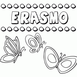 Desenho do nome Erasmo para imprimir e pintar. Imagens de nomes