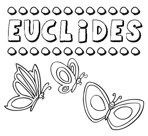 Desenho do nome Euclides para imprimir e pintar. Imagens de nomes