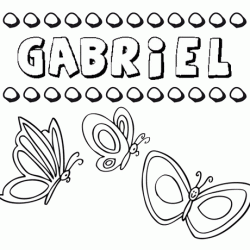 Desenho do nome Gabriel para imprimir e pintar. Imagens de nomes