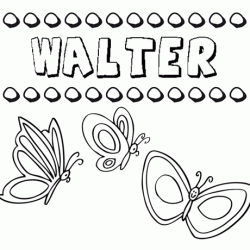 Desenho do nome Walter para imprimir e pintar. Imagens de nomes