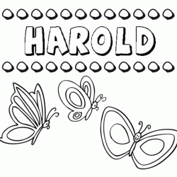 Desenho do nome Harold para imprimir e pintar. Imagens de nomes