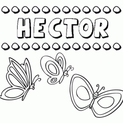 Desenho do nome Héctor para imprimir e pintar. Imagens de nomes