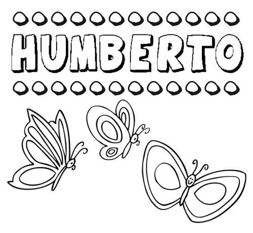 Desenho do nome Humberto para imprimir e pintar. Imagens de nomes