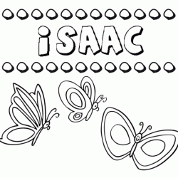 Desenho do nome Isaac para imprimir e pintar. Imagens de nomes