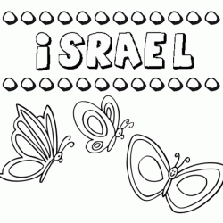 Desenho do nome Israel para imprimir e pintar. Imagens de nomes