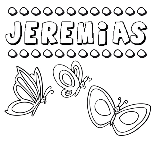 Desenho do nome Jeremías para imprimir e pintar. Imagens de nomes