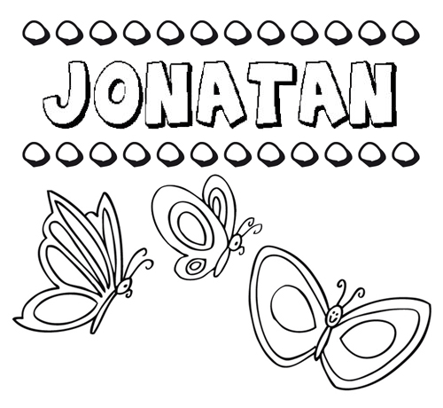 Desenho do nome Jonatán para imprimir e pintar. Imagens de nomes