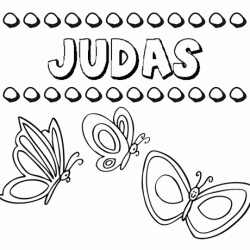 Desenho do nome Judas para imprimir e pintar. Imagens de nomes
