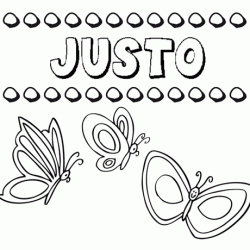 Desenho do nome Justo para imprimir e pintar. Imagens de nomes