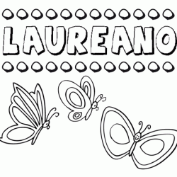 Desenho do nome Laureano para imprimir e pintar. Imagens de nomes