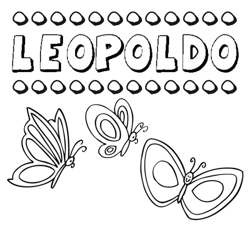 Desenho do nome Leopoldo para imprimir e pintar. Imagens de nomes