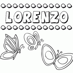 Desenho do nome Lorenzo para imprimir e pintar. Imagens de nomes