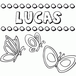 Desenho do nome Lucas para imprimir e pintar. Imagens de nomes