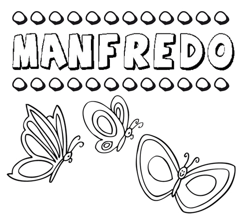 Desenho do nome Manfredo para imprimir e pintar. Imagens de nomes