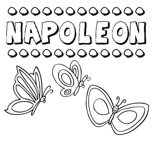 Desenho do nome Napoleón para imprimir e pintar. Imagens de nomes