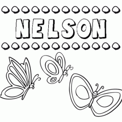 Desenho do nome Nelson para imprimir e pintar. Imagens de nomes