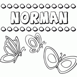 Desenho do nome Norman para imprimir e pintar. Imagens de nomes