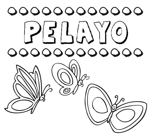 Desenho do nome Pelayo para imprimir e pintar. Imagens de nomes