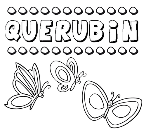 Desenho do nome Querubín para imprimir e pintar. Imagens de nomes
