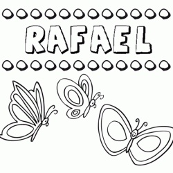 Desenho do nome Rafael para imprimir e pintar. Imagens de nomes