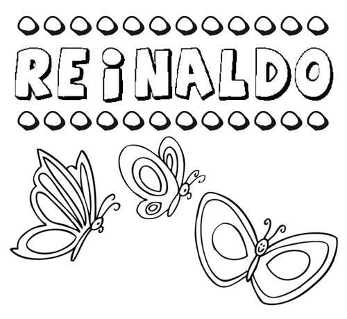 Desenho do nome Reinaldo para imprimir e pintar. Imagens de nomes