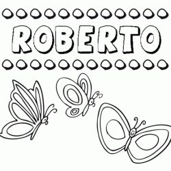 Desenho do nome Roberto para imprimir e pintar. Imagens de nomes