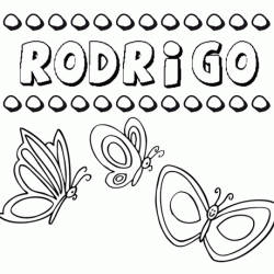 Desenho do nome Rodrigo para imprimir e pintar. Imagens de nomes