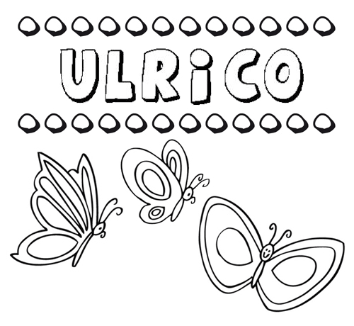 Desenho do nome Ulrico para imprimir e pintar. Imagens de nomes