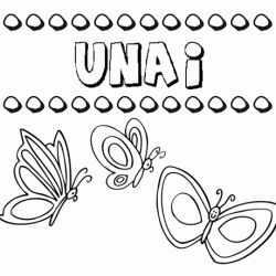 Desenho do nome Unai para imprimir e pintar. Imagens de nomes