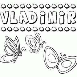Desenho do nome Vladimir para imprimir e pintar. Imagens de nomes