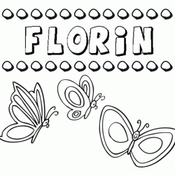 Desenho do nome Florin para imprimir e pintar. Imagens de nomes