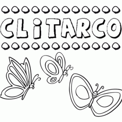 Desenho do nome Clitarco para imprimir e pintar. Imagens de nomes