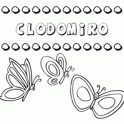 Desenho do nome Clodomiro para imprimir e pintar. Imagens de nomes