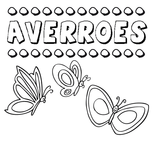 Desenho do nome Averroes para imprimir e pintar. Imagens de nomes