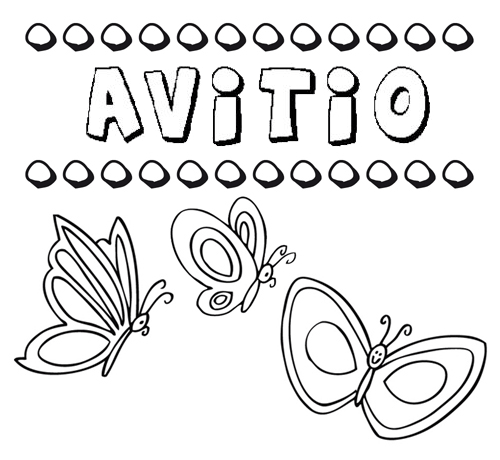 Desenho do nome Avitio para imprimir e pintar. Imagens de nomes
