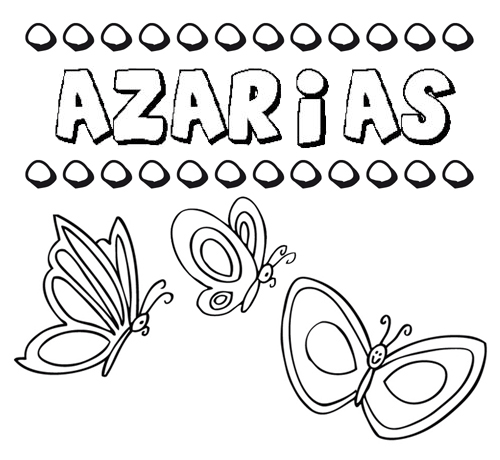 Desenho do nome Azarías para imprimir e pintar. Imagens de nomes