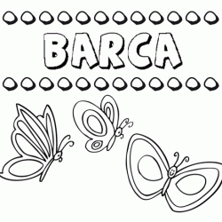 Desenho do nome Barca para imprimir e pintar. Imagens de nomes