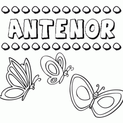 Desenho do nome Antenor para imprimir e pintar. Imagens de nomes