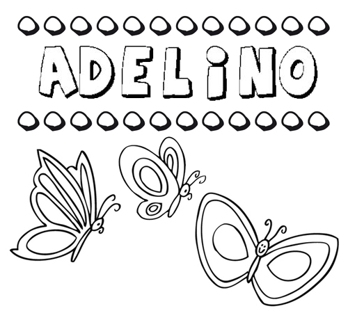 Desenho do nome Adelino para imprimir e pintar. Imagens de nomes