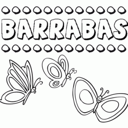 Desenho do nome Barrabás para imprimir e pintar. Imagens de nomes